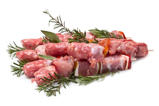 Meat and pepper skewers