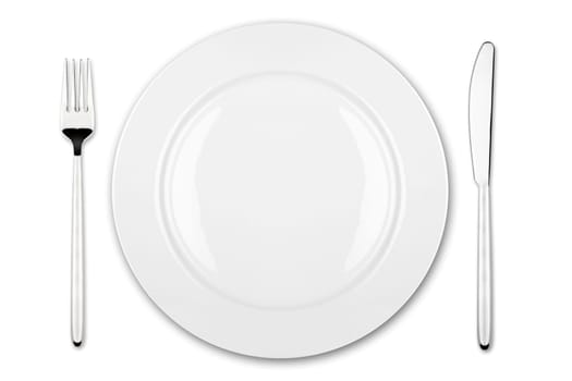 set table with plate,fork and knife.