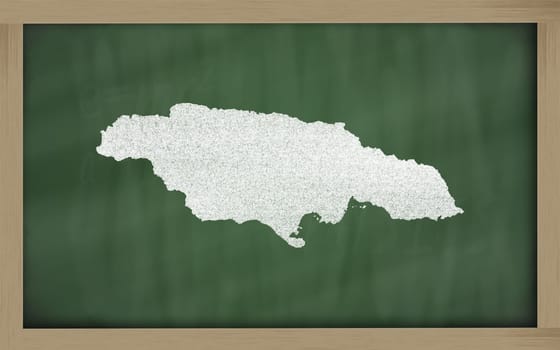 drawing of jamaica on blackboard, drawn by chalk