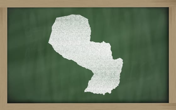 drawing of paraguay on blackboard, drawn by chalk