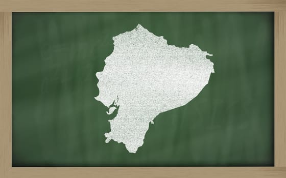drawing of ecuador on blackboard, drawn by chalk