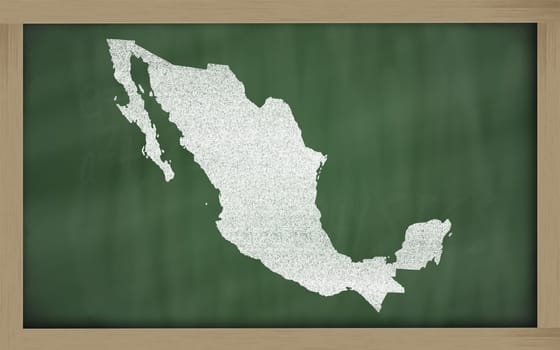 drawing of mexico on blackboard, drawn by chalk