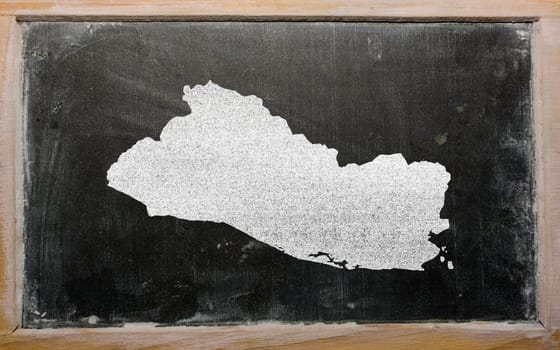 drawing of el salvador on blackboard, drawn by chalk