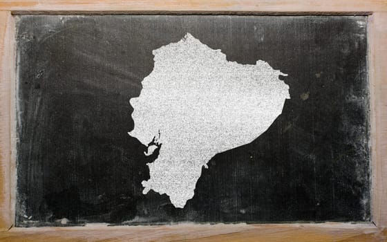 drawing of ecuador on blackboard, drawn by chalk