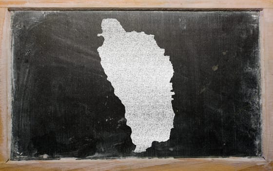 drawing of dominica on blackboard, drawn by chalk