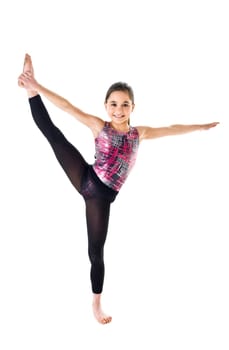 Young Gymnastic Girl isolated on white background