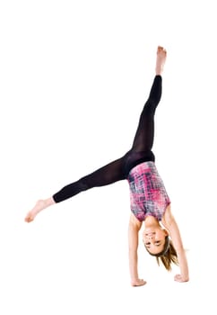 Young Gymnastic Girl isolated on white background