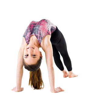 Young Gymnastic Girl isolated on white background