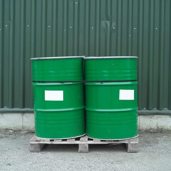Two Green Oil Drums
