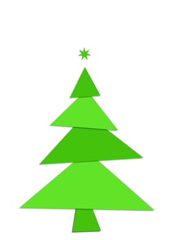 Christmas tree traditional without isolated without background