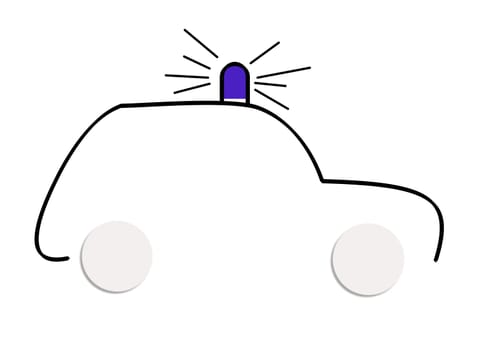 Car with blue lights