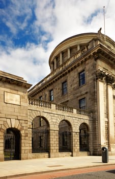 View of the Bank of Ireland in summer, Dublin, Ireland.