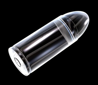 3d made - bullet made of glass