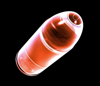 3d made - bullet made of red glass