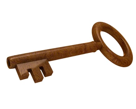 key in wood (3d)