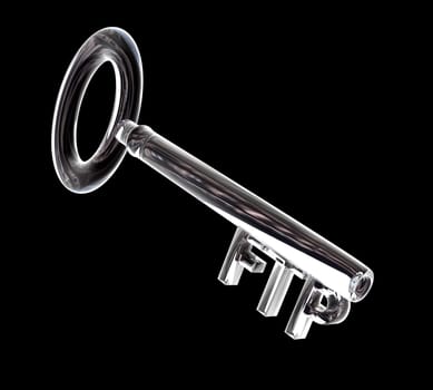 key in glass, FTP text (3d made)