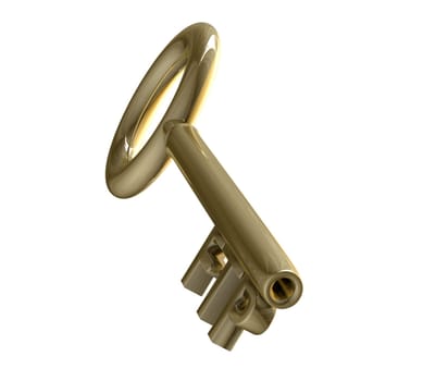 key in gold with FTP text (3d made)