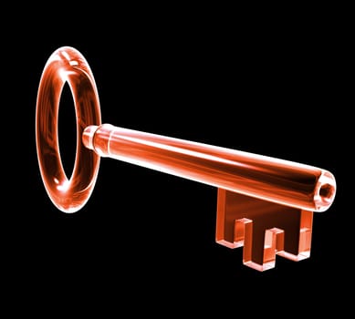 key in red glass (3d)