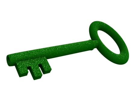 key in green gras (3d)