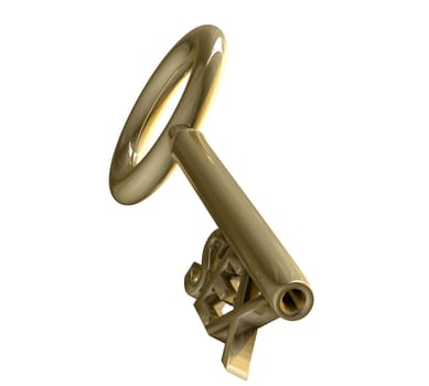 key in gold with sex text (3d made)
