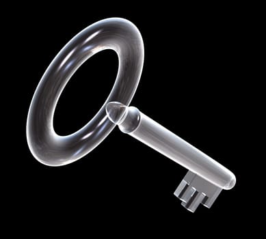 key in glass (3d made)