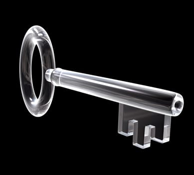 key in glass (3d made)