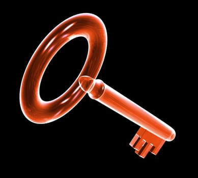 key in red glass (3d)