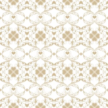 Seamless pattern of hearts and floral