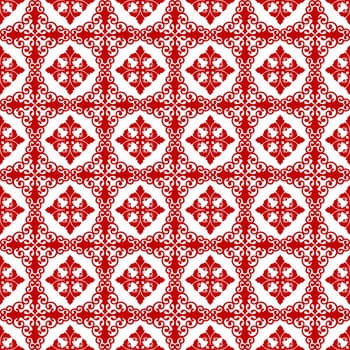 Seamless pattern of hearts and floral