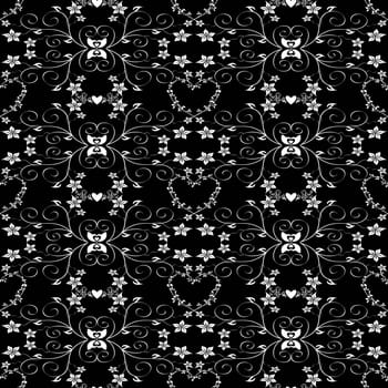Beautiful background of seamless floral pattern