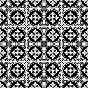 Seamless pattern of hearts and floral