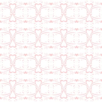 Seamless pattern of hearts and floral