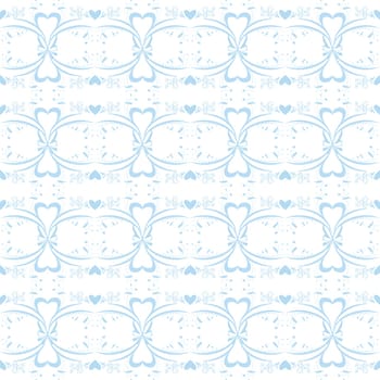 Seamless pattern of hearts and floral