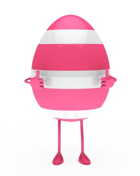 pink withe easter egg figure show top
