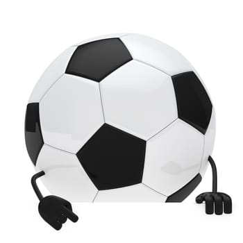 football figure shows with finger behind wall