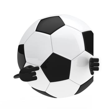 football figure shows with finger behind wall