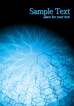 Abstract technical background with hexagon texture