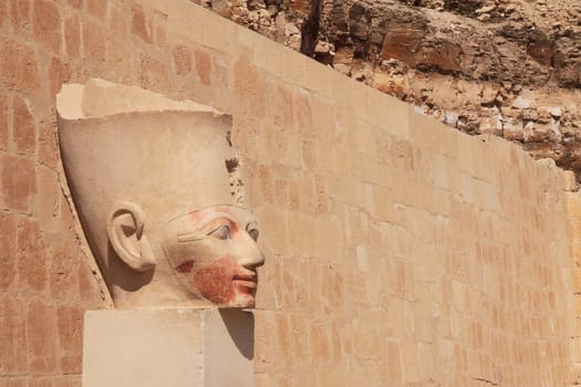 Ancient stone Hathor column from the Temple of Hatshepsut, Egypt