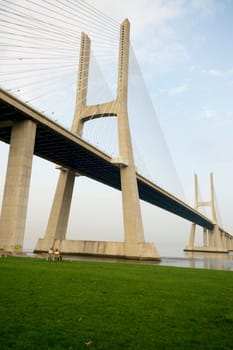 View of noth tower of Vasco da Gama bridge
