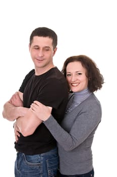 smiling couple isolated on white background