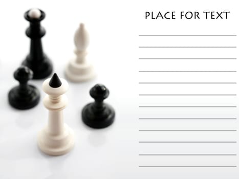 An image of four chess with area for text