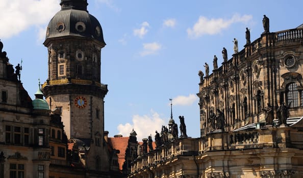 Cathedral and Residential Palace in Dresden Detail