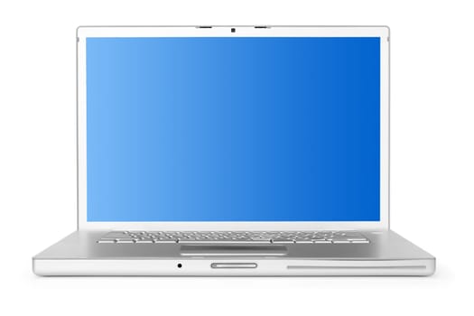 laptop with clipping path for blue screen