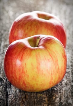 two fresh red apples close up shoot
