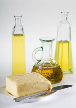 butter with olive oil close up shoot