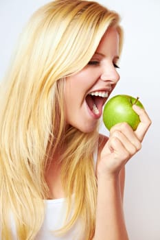 Young healthy woman with fruit