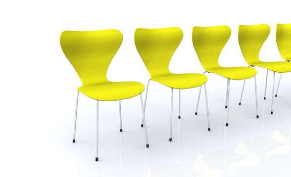 Designer Chair Row - Yellow