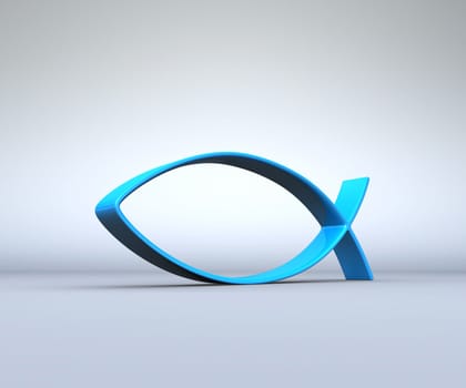 3D ICHTHYS Blue on Grey 03