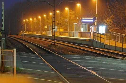Train station at night