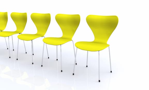 Designer Chair Row - Yellow 2